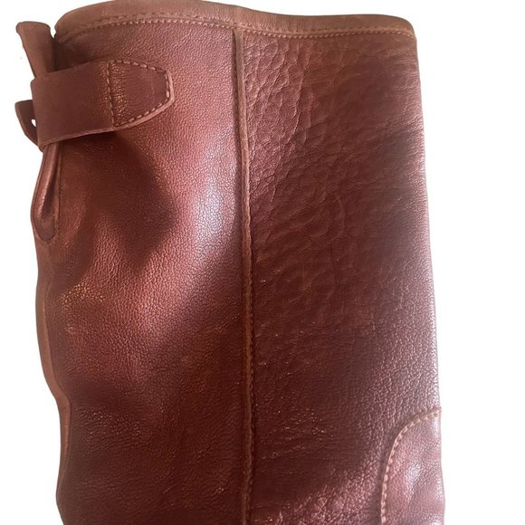 Stuart Weitzman Womens Sz 8.5  Leather Wedge Pull On Short Boots Brown Casual - Picture 15 of 16